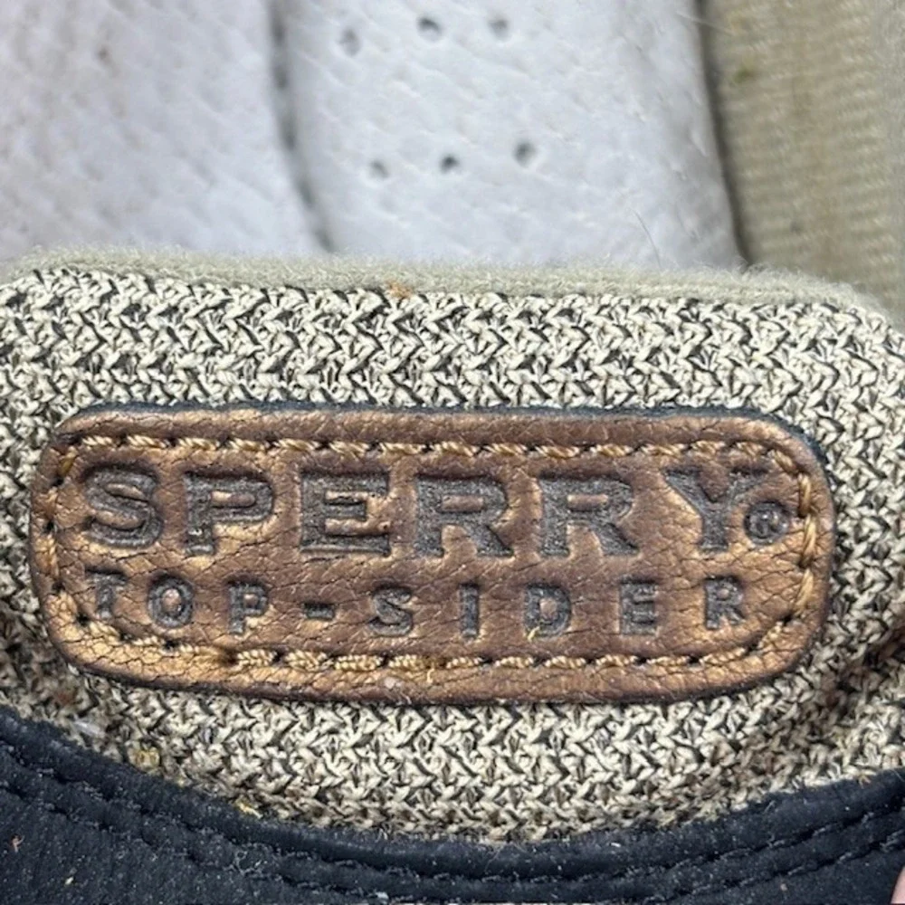 Sperry‎ Top-Sider Womens Angelfish Black Tweed Gold Leather Boat Shoe Nautical 6
